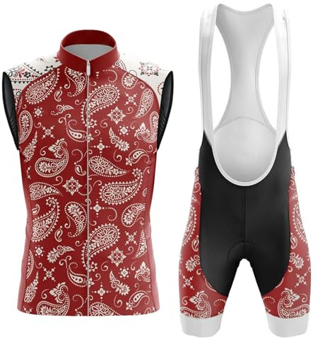Conjunto Ciclismo Hombre Ropa Ciclista Verano Maillot Bicicleta Sin Mangas | Chaleco Ciclo y Culotte Tirantes Carretera con 19D Gel Acolchado,Completa Traje Bici MTB Transpirable Secado Rápido