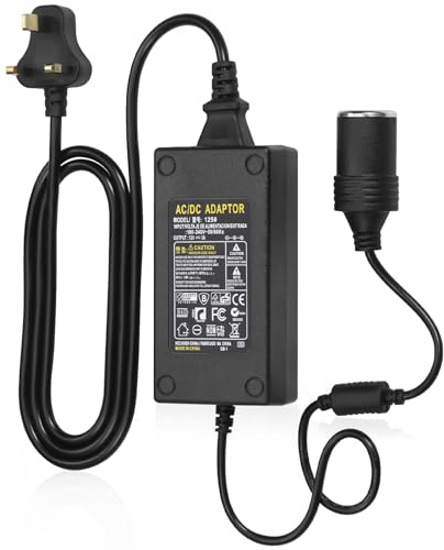 JIZZU 60W 5A Power Supply Adapter, Cigarette Lighter Voltage Converter Power Adapter, AC 100V 240V Converter to DC 12V 5A, Universal Car Charger Power Supply for Car Vacuum Cleaner, Cars Fridge