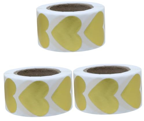HOODANCOS 3 Rollen Papier Aufkleber Etiketten Herz Form Danke Aufkleber Für Cookies Shop Gifting