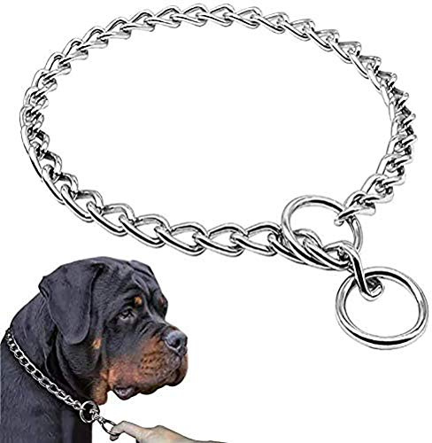 Collares de acero inoxidable para perros de compañía para el adiestramiento de perros, collar de cadena para perros (70 cm)