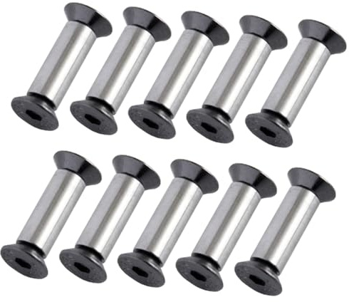 Colcolo Lot de 10 rivets à vis pour couteaux, vis de fixation pour plaque de manche de couteau, rivet à tête plate pour sacs à main, ceinture, outil de