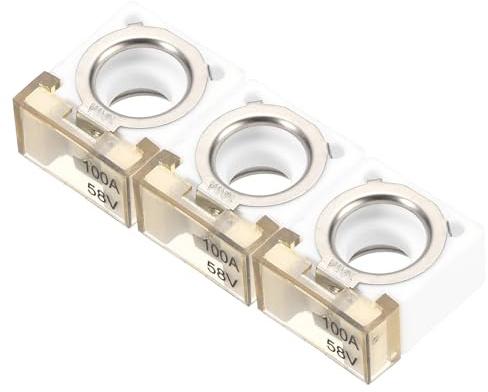 MECCANIXITY 3 Pcs 100A Terminal Block Fuse, 58V DC Marine Rated Battery Fuse and Terminal Block, for The Circuit Protection of Automobiles RVs Cranes Ships Charging