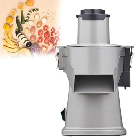 GESAIDES Cortadora de Verduras Eléctrica, Cortadora de Alimentos Multifuncional, Picadora de Verduras para Cortar, Triturar, Cortar en Cubitos y Rebanar, para Uso Comercial y Doméstico