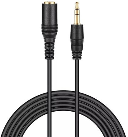 TECHZOCO Cavo audio prolunga prolunga cavo audio stereo jack 3,5 mm femmina a jack 3,5 mm maschio, cavo prolunga audio stereo, per altoparlanti, auricolari, cellulare, tablet, MP3, nero, 2 metri