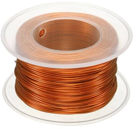 QUARKZMAN Alambre de Bonsái de Aluminio Anodizado en Rollo de Entrenamiento de 0.8Mm de Calibre y 30M de Longitud Alambre de Bonsái Flexible para Jardín, Plantación, Naranja Rojizo
