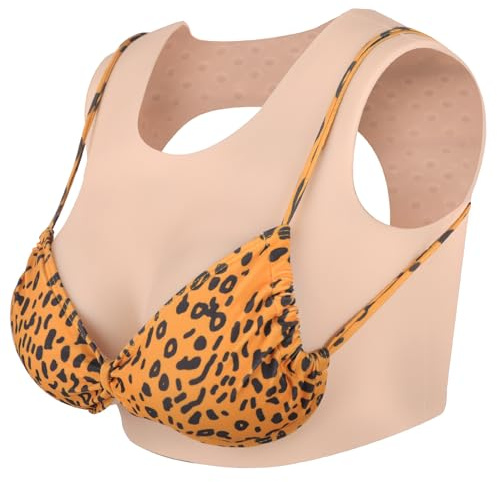 YEEFAIRY Silikonbrüste Silikon Crossdresser Brust Formen Weste Realistisch Prothese Künstliche Brustplatte Tank Top für Transgender Cosplay MTF Transvestite Drag