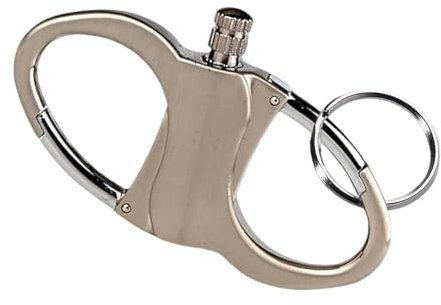 Permanent Benzinfeuerzeug Match Öl Feuerzeug mit Schlüsselring, Portable Gold Streichholz-Feueranzünder, mit Feuerstein für Outdoor Survival Camping Wandern (Sliber)