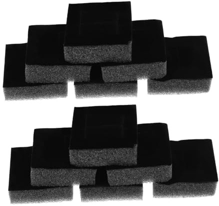 UKCOCO 20 Insertos de Esponja Negra para Caja de Joyería Ranuras para Exhibición y Almacenamiento Conveniente de Anillos, Tamaño 4,2 X 4,2 Cm