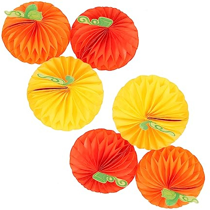 SOLUSTRE 2 Set Decorazioni Di Zucca in Carta Nido Dape Per Halloween Addobbi Festa Tema Centrotavola Autunnale Per Casa E Ufficio 6 Pezzi * 2