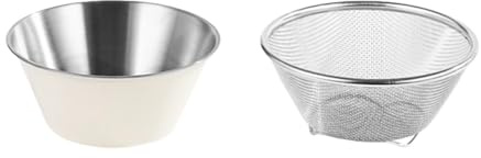ZGHGHCDRH 304 Stainless Steel Colander with Bowl Set of 2 ，Rice Washing Bowl Colander Food Strainers Set Kitchen Filter Pasta,Vegetables, Fruits and Salad，Heavy Duty & Dishwasher Safe