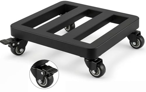 Colitchi Pflanzenroller Outdoor 30x30 cm Rollbrett Pflanzen bis 200kg | Quadratisches Metall Rollbrett mit verstärkten Kugellager-Rollen & 2 Bremsen, wetterfest