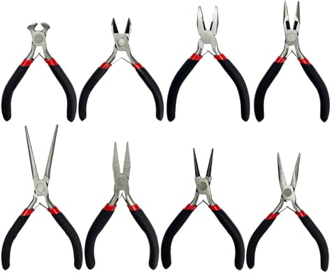 8-Piece Jewelry Pliers Set, Small Pliers Set with Storage Bag Mini Plier for Jewelry Making DIY Professionals and Repair