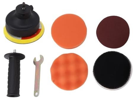 Kit de almohadillas para pulir autos, cabezal de pulido de taladro eléctrico de papel esmerilado para esmalte de sellado de encerado de coche