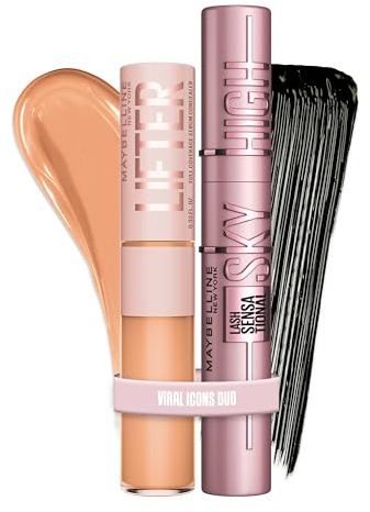 Maybelline New York Make-up Set: Sky High Mascara für extreme Wimpern-Länge & Lifter Concealer mit 2% Peptiden gegen Augenringe, Serum-Pflege & Volle Wimpern, Wacher Blick & Strahlende Augen, 2-teilig