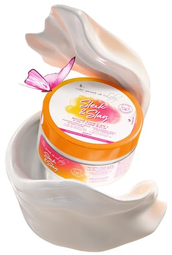 Les Secrets de Loly Sleek & Slay – Baume Coiffant 2-en-1 Fixation Longue Durée Anti-Casse – Lisse Baby Hair & Frisottis – Cheveux Bouclés Frisés Crépus – Sacha Inchi & Moringa Bio – 200 ml