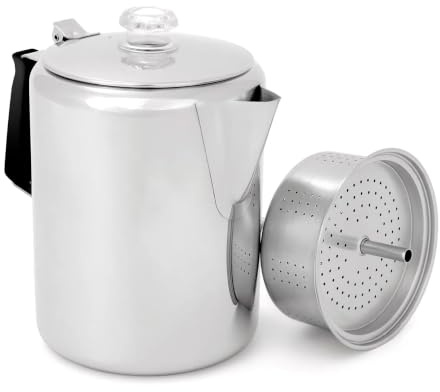Gsi Outdoors Glacier Kaffeekanne aus Edelstahl mit Silikongriff