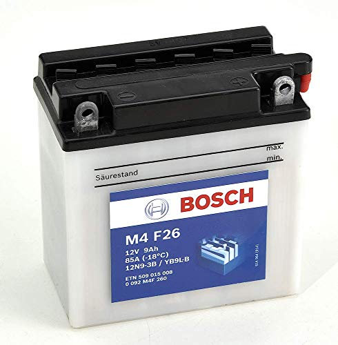 Bosch M4F26 Batería motocicleta 12N9-3B / YB9L-B - 12V Plomo 9A/h-80A