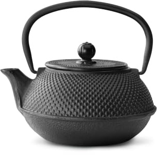 Bredemeijer japansk tekanna med infusioner Jang 0,8 liter - svart | Gjutjärn isolerad tekanna, tebryggare med emaljerad interiör, droppfri hällning