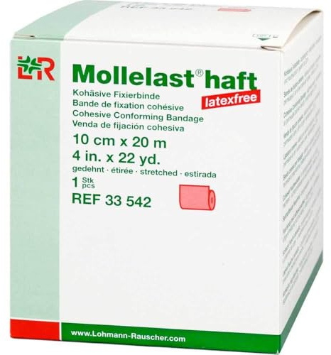 Mollelast Haft Binden Latexfrei 10 cmx20 m rot, 1 St