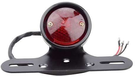 GOOFIT Schwarz Motorrad Bremse hinten Rücklicht mit integrierter Blinker Turn Signal Rot Backup Lampe Ersatz für Scooter Pocketbike ATV