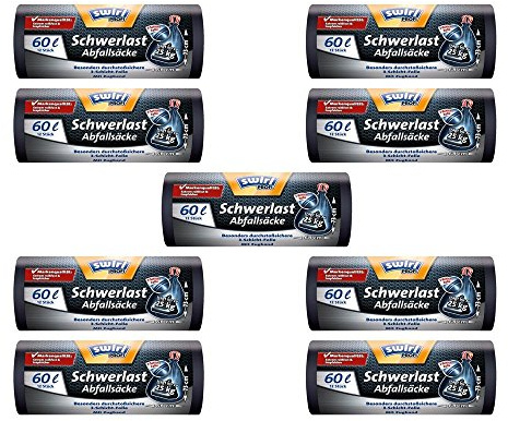 Swirl Schwerlast Säcke 60L 12 stk./ Rolle (9er Pack)