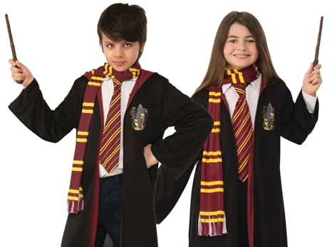 RUBIE'S Harry Potter Officiel - Echarpe Gryffondor - Accessoire Pour Déguisement Enfant - Taille Unique - 6 ans et Plus - Echarpe en Tissue Rayée - Pour, Carnaval - Idée Cadeau de