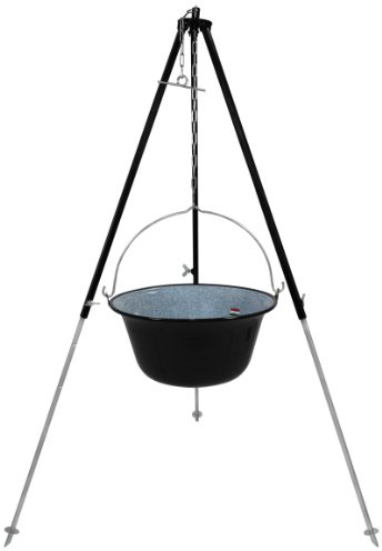 GRILLPLANET Gulaschkessel Emaille 15 Liter mit Dreibein/Suppenkessel Glühweintopf Gulaschtopf Eintopfkessel