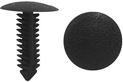 sourcing map 50pcs Rivet Plastique Glissière Porte Voiture Habillage Agrafe Retenue 6mm Trou Noir
