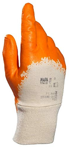 MAPA Professional Titanio Superlite 833, Guantes de Protección, Naranja, pack de 10