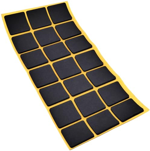 Adsamm® / 21 x Patins antidérapants Autocollants en Caoutchouc cellulaire EPDM / 30x30 mm/Noir/carré/Patins antidérapants de 2,5 mm d'épaisseur