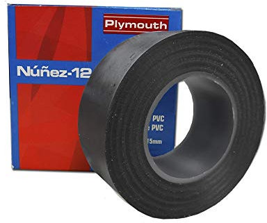 Nuñez- Plymouth 47537 Cinta Aislante, Negra, 19 mm x 20 m