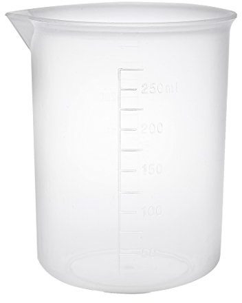 sourcing map Measuring Cup 250ml PP Plastic Graduated Beaker Transparent for Lab Kitchen Liquids