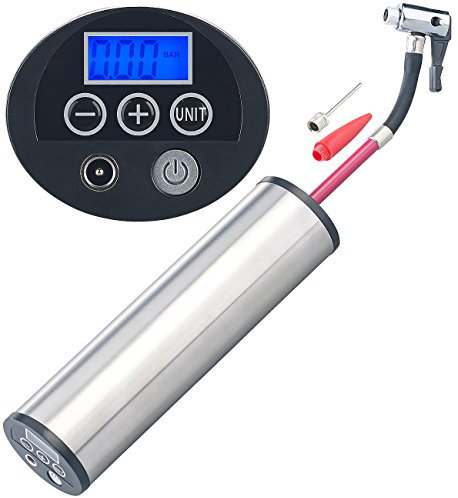 AGT Professional Akku Fahrradpumpe: Akku-Kompressor-Luftpumpe für Reifen, Bälle u.v.m., LCD, bis 150 psi (Elektrische Fahrradpumpe, Luftpumpe Fahrrad, Elektronische)