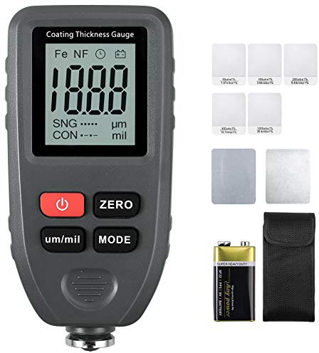 Neoteck Schichtdickenmessgerät Dickenmessgerät Lack Auto 0-1500um mit LCD Display Automatische Ablesung Schichtdicken Lackmessgerät, für Stahl Aluminium Eisen Nichteisen Beschichtung