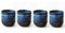 Lxuwbd Ensemble de 4 tasses à thé en céramique de style japonais, tasse à thé, tasse à café, ensemble de tasses Yerba Mate en céramique (bleu)