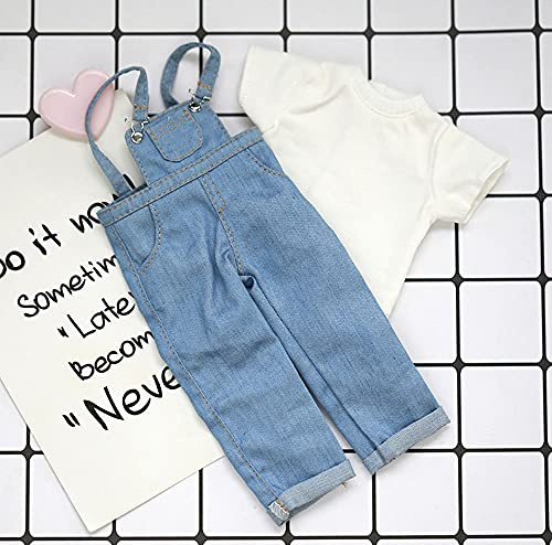 Blyth BJD Kleidung 30cm 1/6 BJD SD YOSD Puppenkleidung Fashion Denim (Blue) | Overalls Hosen und Kurzarm T-Shirt Set Puppenzubehör