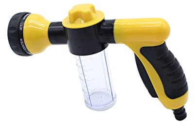 TAKPART Pistola a schiuma per tubo da giardino, idropulitrice ad alta pressione, pistola a spruzzo (giallo)
