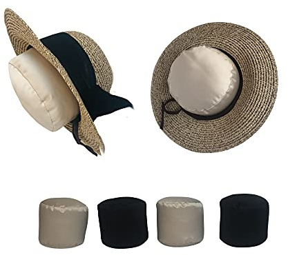 Fabrinique Hat Pillow for Storage & Travel - Organizer Protects Shape with Hypoallergenic Stuffing - Large Hat Storage for Closets & Suitcases - 6.5in Circumference, Luxurious Sateen Fabric