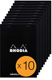 Rhodia 16559C 10 Notizblöcke DotPad N.16 A5 80 Blatt dot Lineatur Schwarz