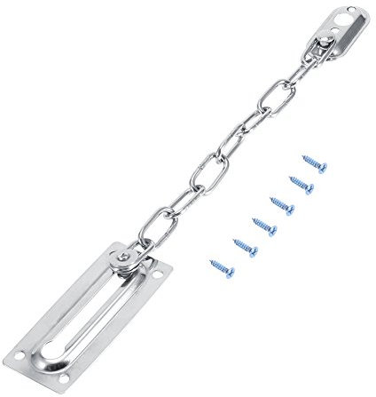 Yuecoom Sicherheits-Türkette, Edelstahl-Sicherheitsschutz-Türkette Sicherheitsschloss-Verriegelung mit Montageschrauben (Silber)