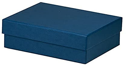 Rössler Geschenkbox mit Deckel | Box mit Deckel | Geschenkbox Geburtstag | Karton mit Deckel | Geschenk Box | Geschenkkarton mit Deckel | Maße: 140x190x60mm | Farbe: Blau | Navy