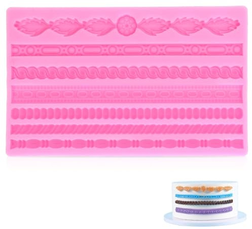 Molde de cuerda de silicona, molde de silicona para la decoración de la torta molde de fondant de perla molde de encaje de silicona molde de cadena para la decoración de la torta