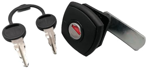 CR-MOESANCO Serrure Carrée Noire pour Coffre et Coffre à Gaz de Caravane et Camping-car avec 2 Clés (Épaisseur : 35 mm)