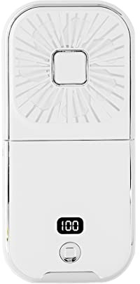 HUADEYI Desk Fans,Hands Free Portable USB Rechargeable Foldable Mini Fan with Mobile Phone Holder - Perfect for Travel, Sports, Office and Outdoor (White)