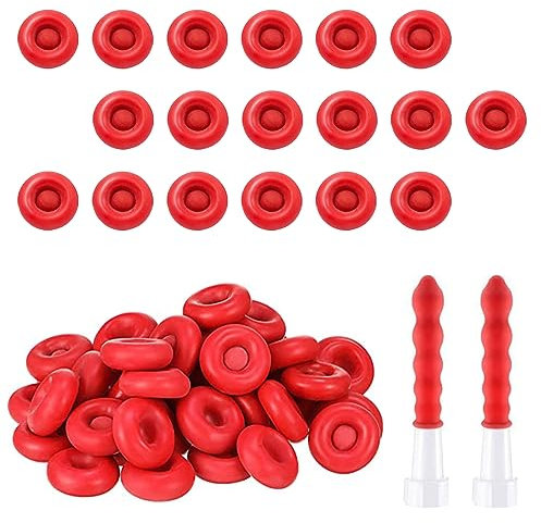 UTMACH 40 Stück Dichtungskappen Rote Latex Abdichten Düsen Kappen Wiederverschließbare Silikonspritze Aufsatz Caulk Saving Cap für Silikonspritze Kastendüse Kartuschenspitzen