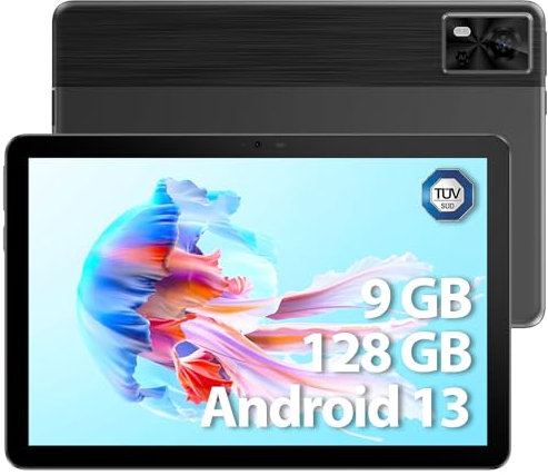 DOOGEE T10E/T10PRO 10.1 Pounes Protection avec Clavier, Noir/Transparent,Fine Folio Protecteur Tablette Housse Étui Multi-Angle Affichage (Noir)