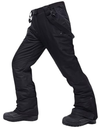 Große Skihose Herren -30 Temperatur Warme Schneehose Winter Ski Snowboardhose Black M