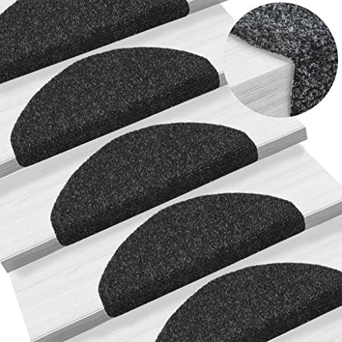 RAUGAJ Haushaltswaren, selbsthaftende Treppenmatten 5 Stück Schwarz 65x21x4 cm Nadelstanzer-Haus & Garten