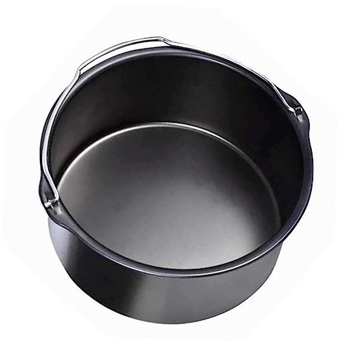 ABOOFAN Airfryer Kuchenkorb Schwarz Antihaft Backform Luftfritteuse Zubehör Kompakt Tragbar Spülmaschinenfest Für Kuchen Torten Backutensilien Küche