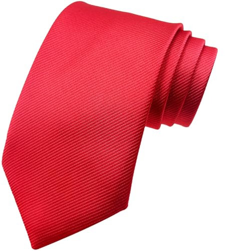 AHLPO Elegante Krawatte für Herren 8 cm, Herren Krawatten, Klassische Schlips Herren für Hochzeit, Büro, Party und Festliche Veranstaltungen - Einfarbig in Verschiedenen Farben Tie Rot